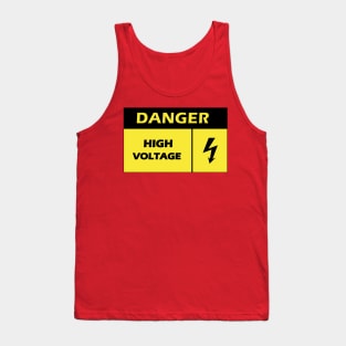 Dangerous Electrical High Voltage warning Lable for Electrician engineers Tank Top